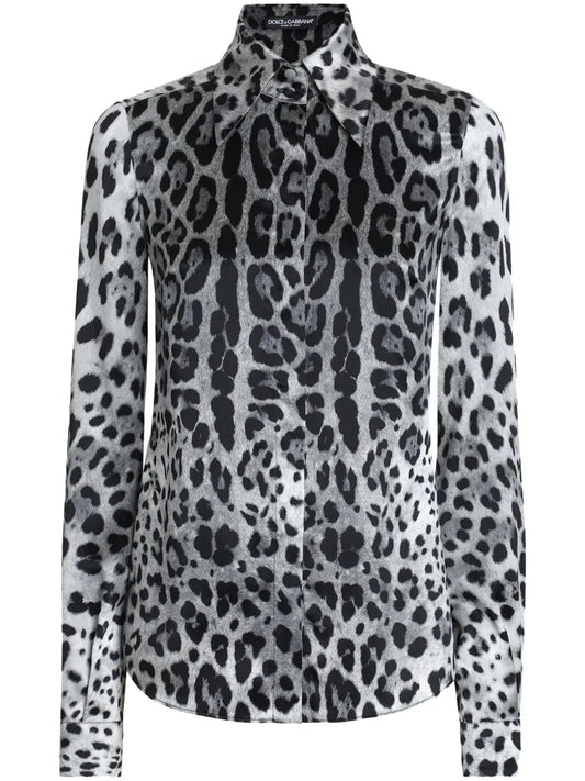 Leopard-Print Blouse