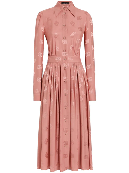 Monogram-Jacquard Midi Dress