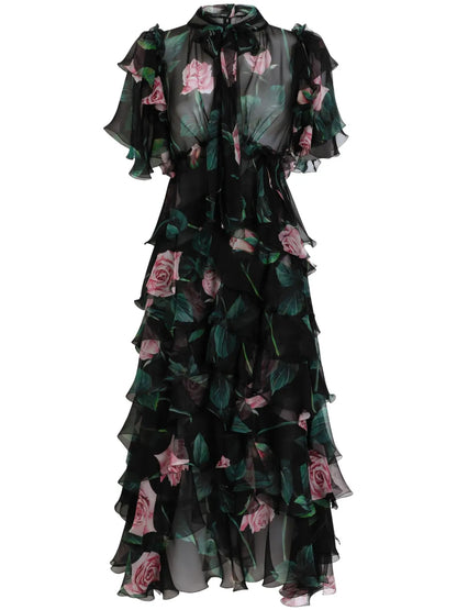Floral-Print Midi Dress