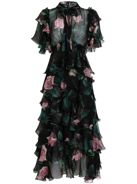 Floral-Print Midi Dress