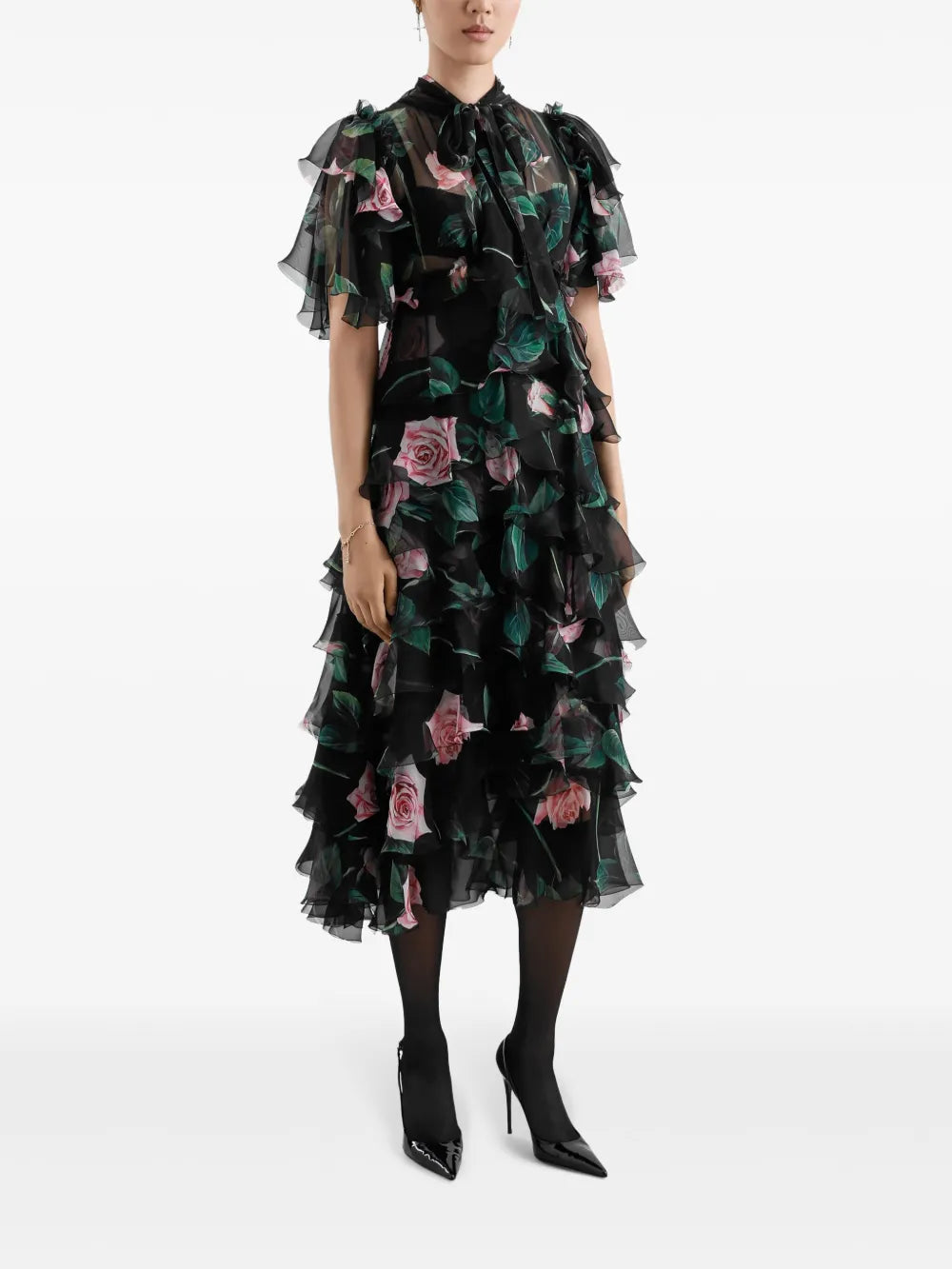 Floral-Print Midi Dress