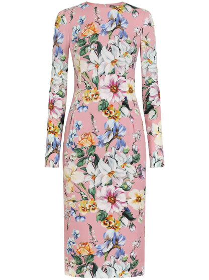 Floral-Print Midi Dress