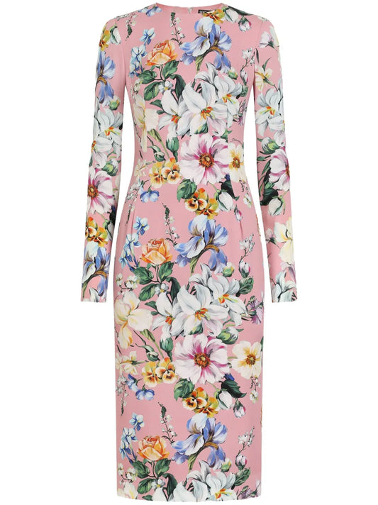 Floral-Print Midi Dress