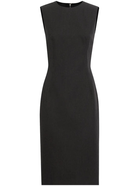 Mélange-Effect Midi Dress