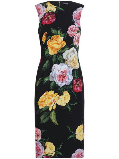Floral-Print Midi Dress