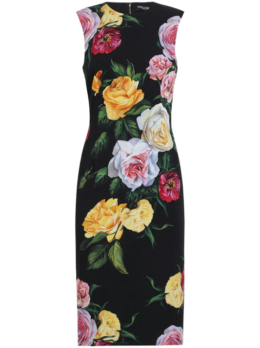 Floral-Print Midi Dress
