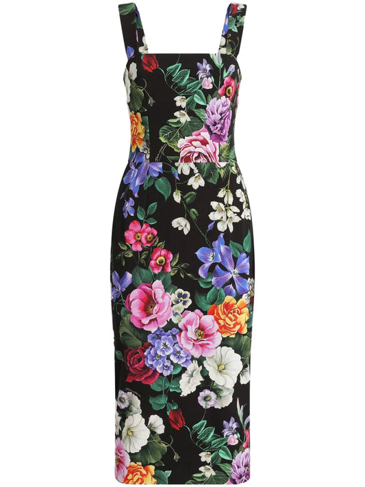 Floral-Print Midi Dress