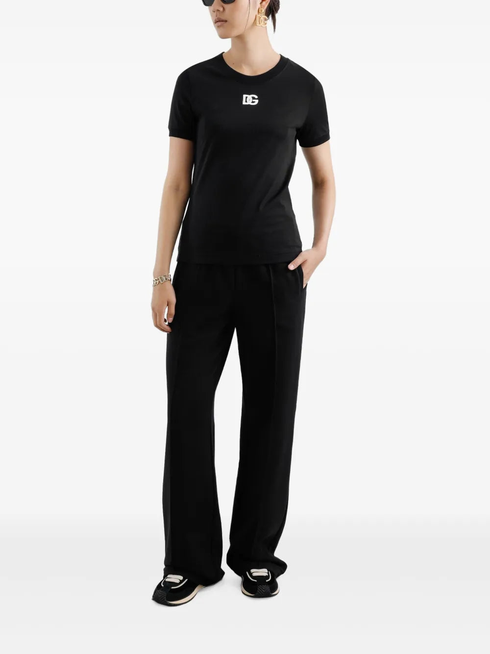 Dg Logo-Embroidered Jersey T-Shirt