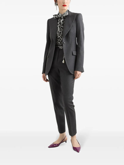 Pressed Crease Straight-Leg Trousers