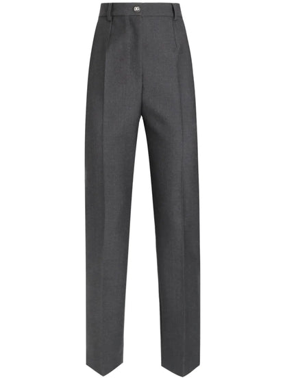 Pressed Crease Straight-Leg Trousers