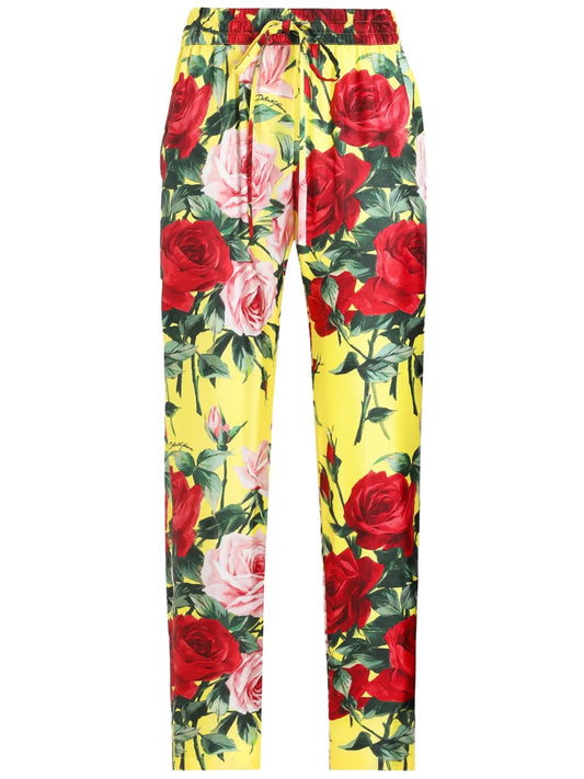 Floral-Print Trousers