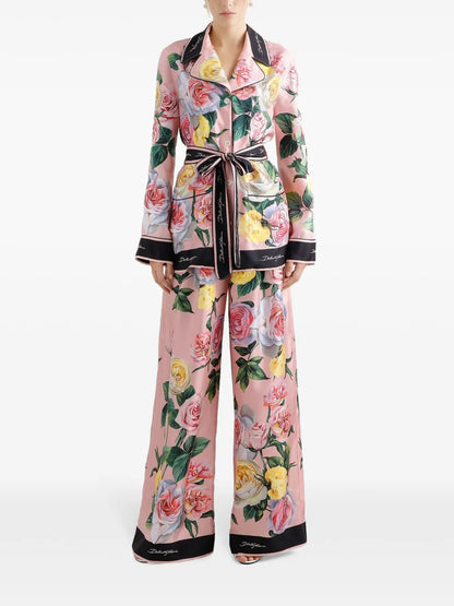 Floral-Print Trousers