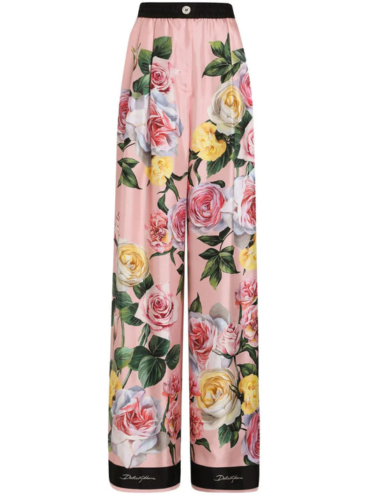 Floral-Print Trousers