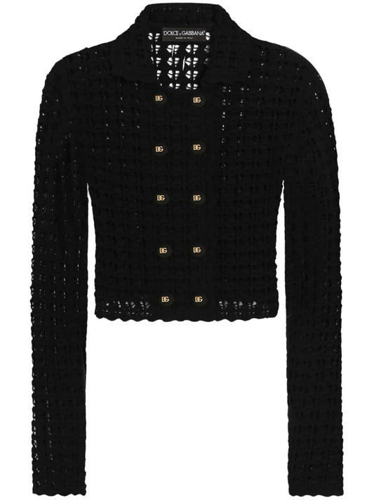 Crochet-Knit Cardigan