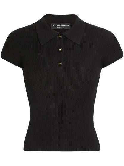 Ribbed Polo Top