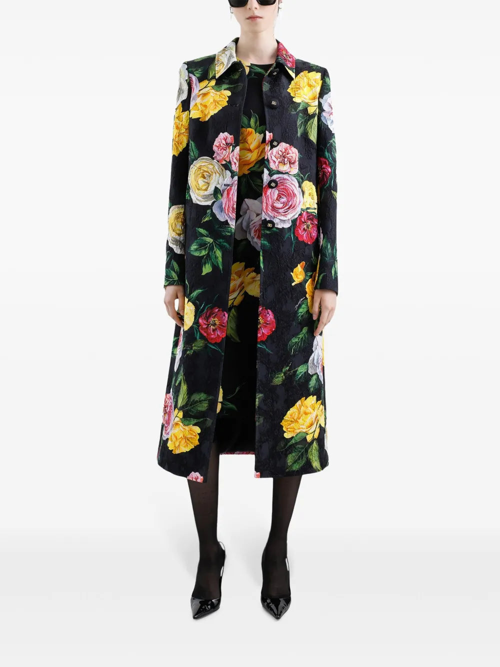 Rose-Print Coat