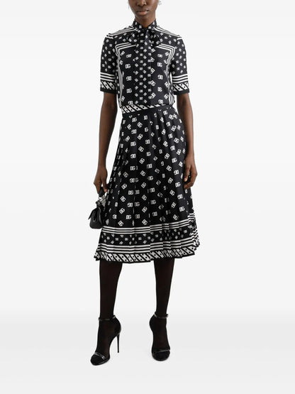 Monogram Midi Skirt