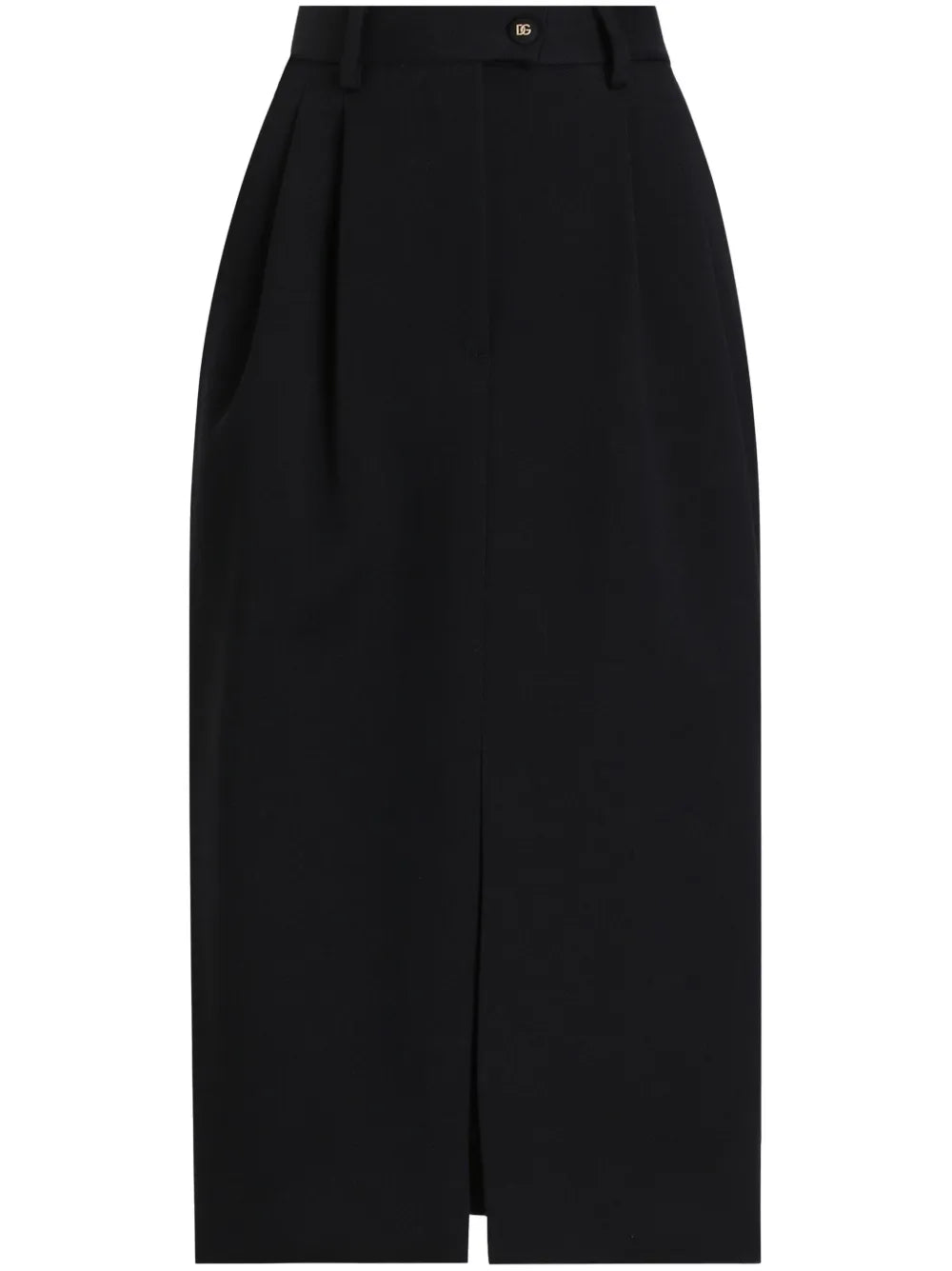 Pleat-Detail Midi Skirt