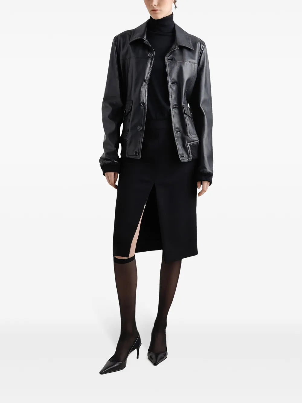 Front-Slit Midi Skirt