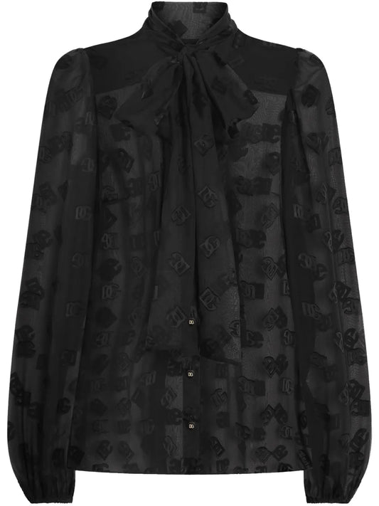 Logo-Print Blouse