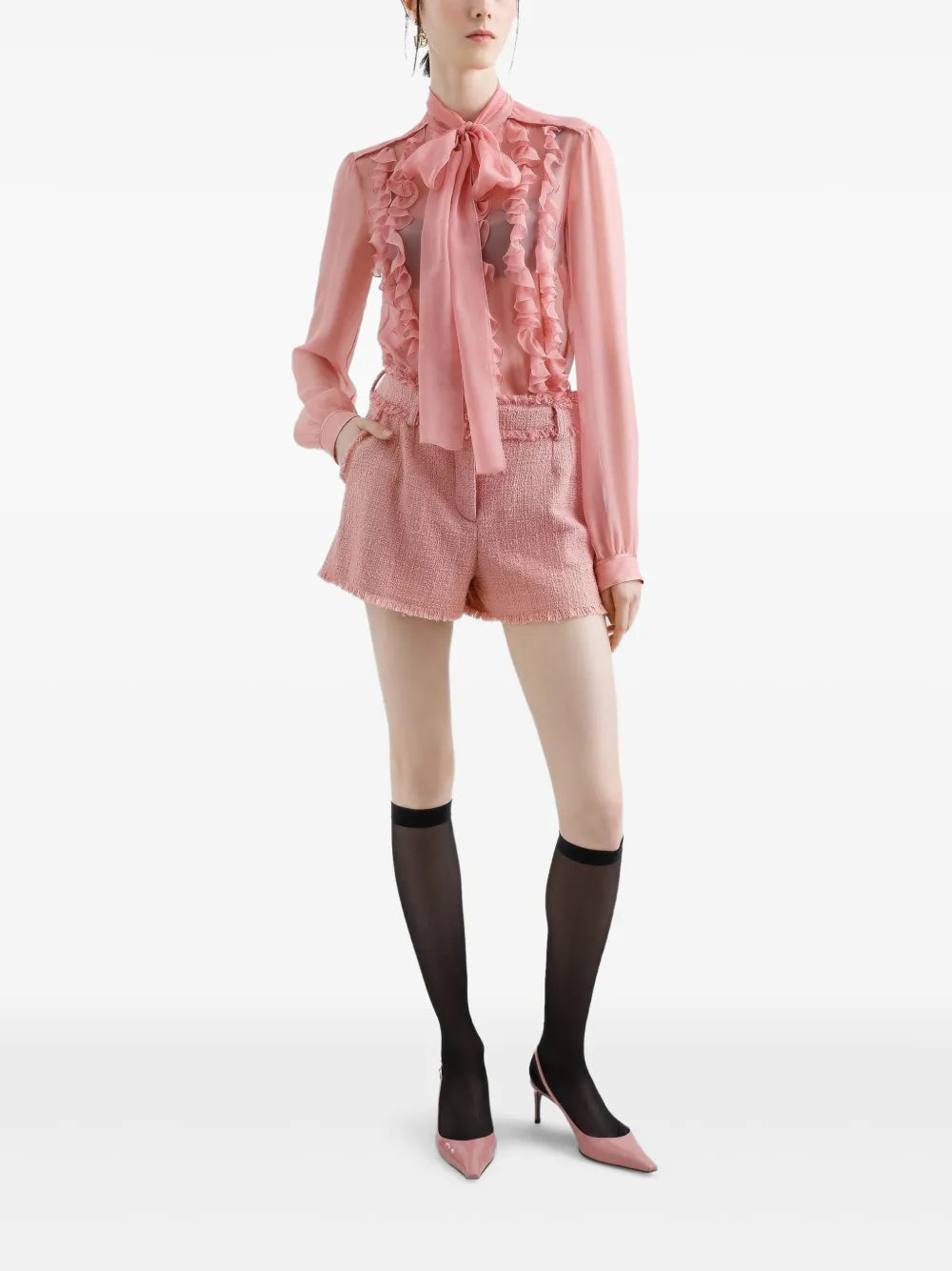 Ruffle-Detailing Blouse