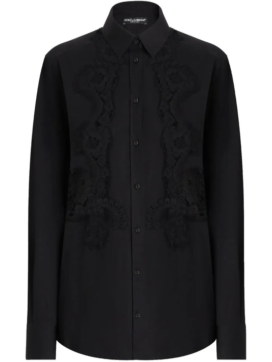 Lace-Inserts Shirt