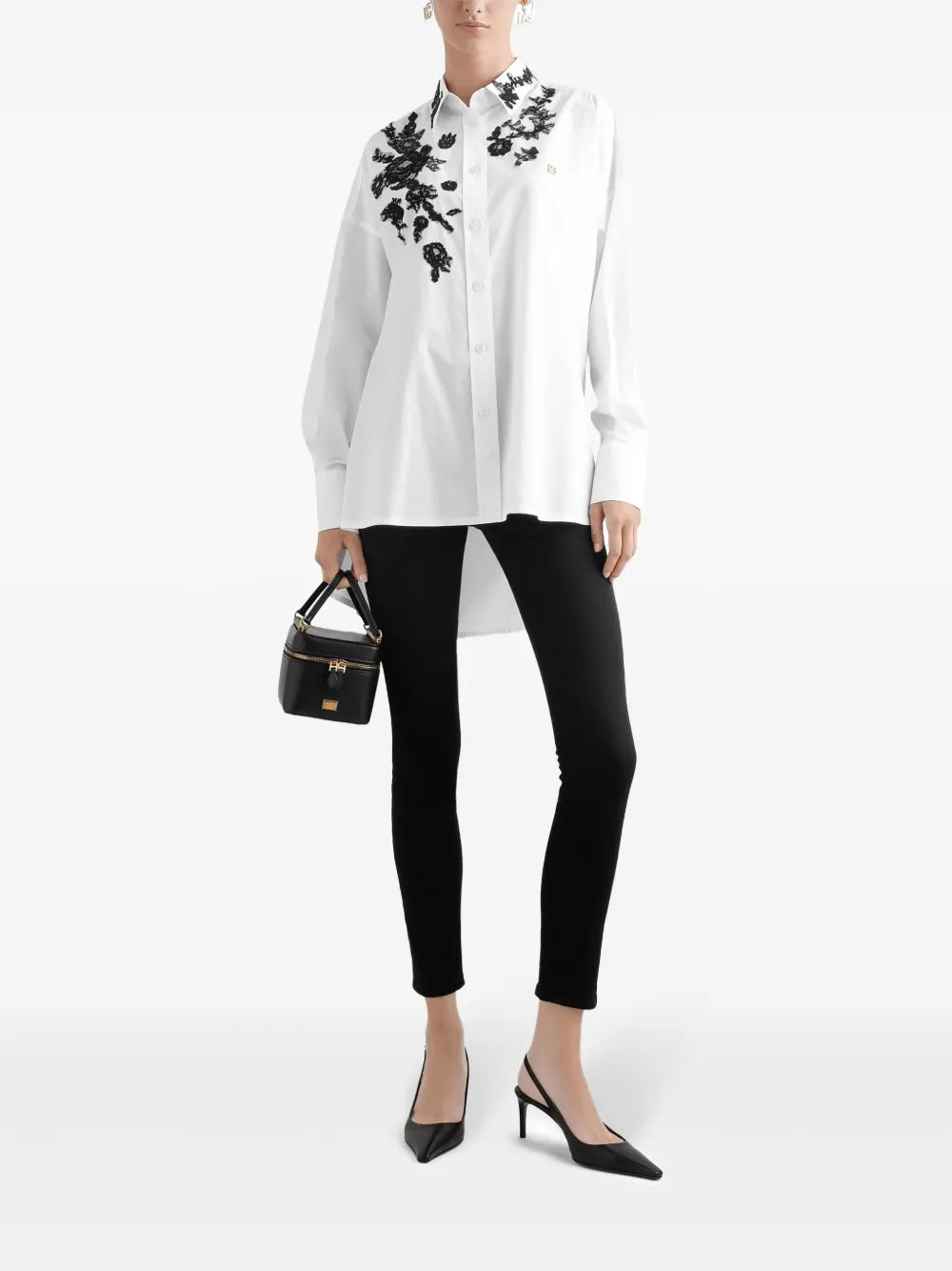 Floral-Appliqué Shirt