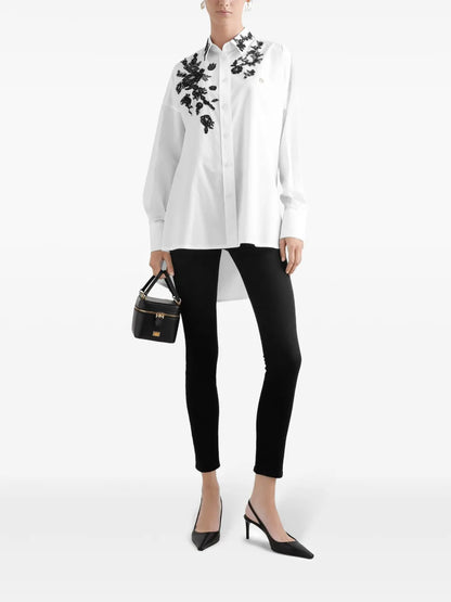 Floral-Appliqué Shirt