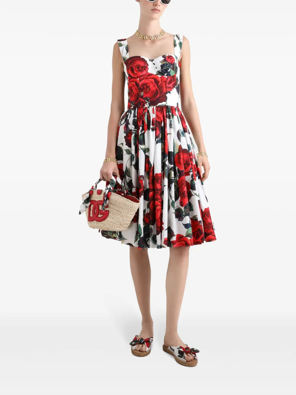Floral-Print Midi Dress