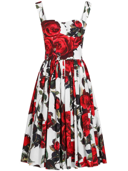 Floral-Print Midi Dress