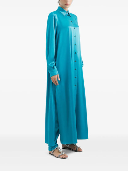 Satined Shirt Dress