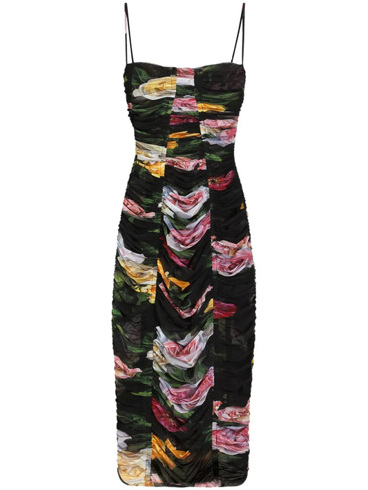 Floral-Print Midi Dress