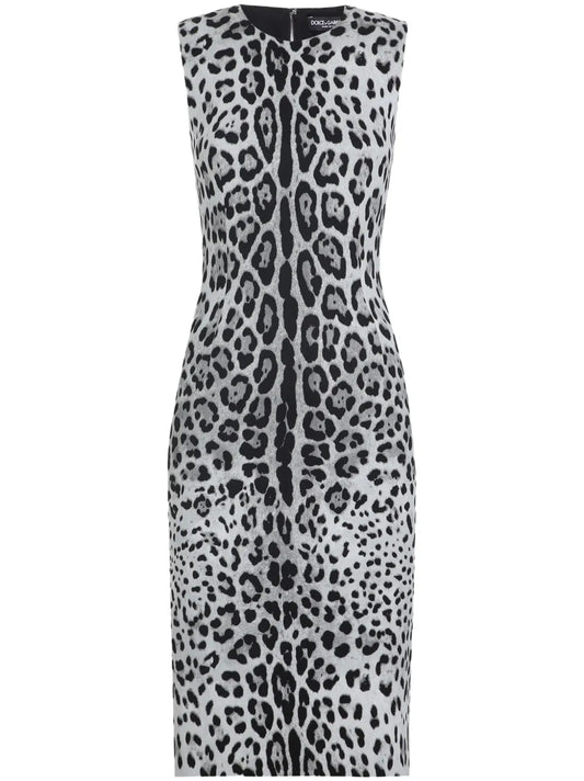 Animal-Print Midi Dress