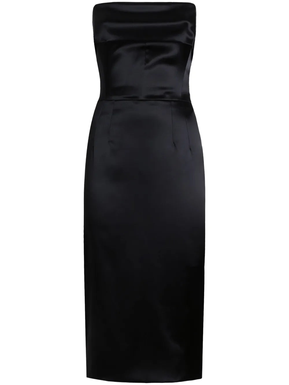 Satin-Finish Midi Dress