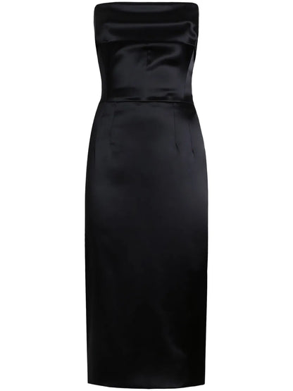 Satin-Finish Midi Dress