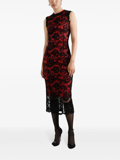 Floral-Lace Midi Dress