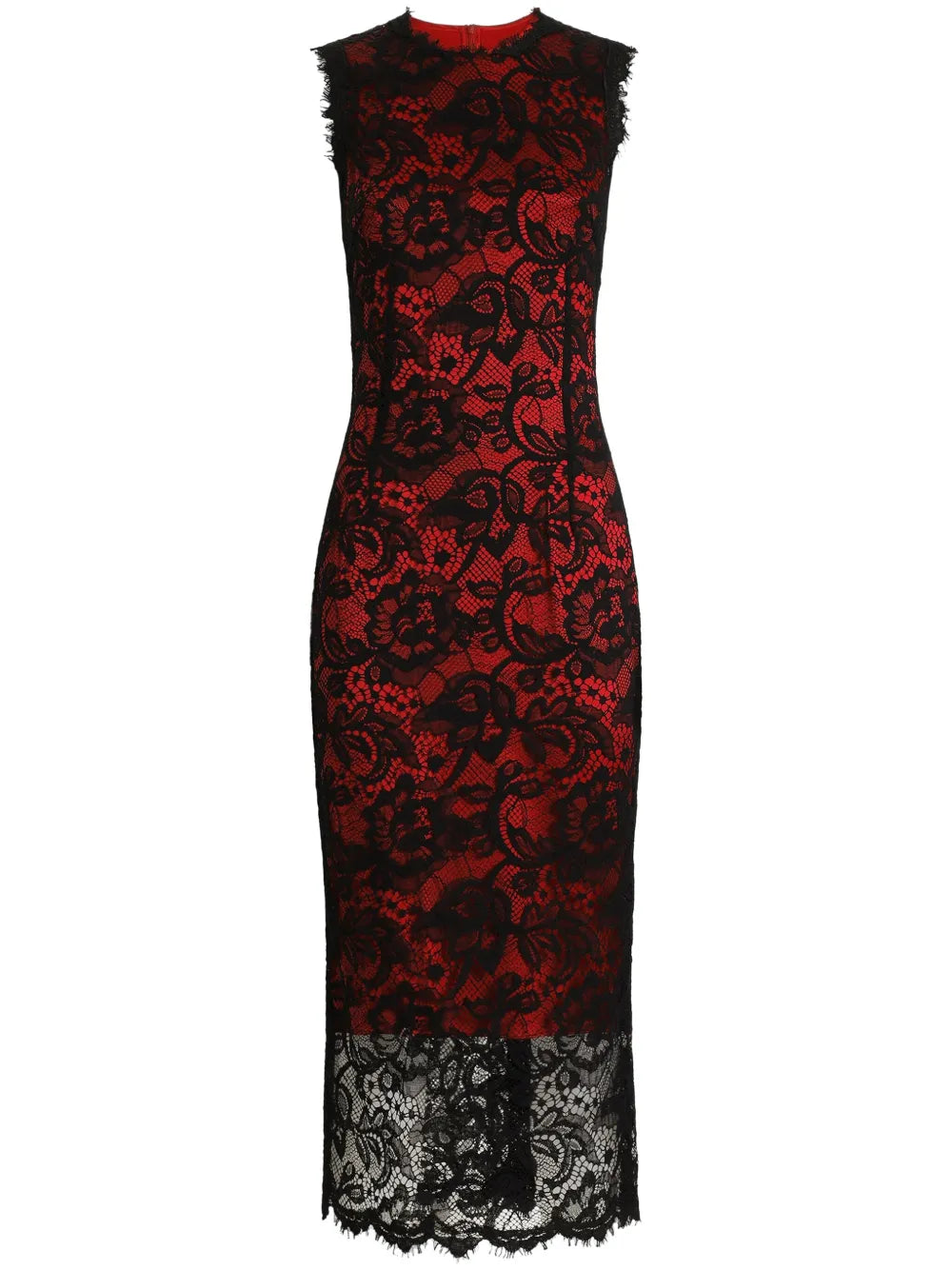 Floral-Lace Midi Dress