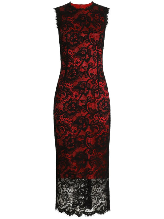 Floral-Lace Midi Dress