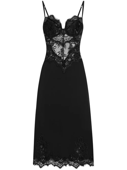 Floral-Lace Midi Dress
