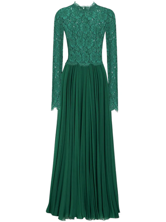 Lace-Panel Gown