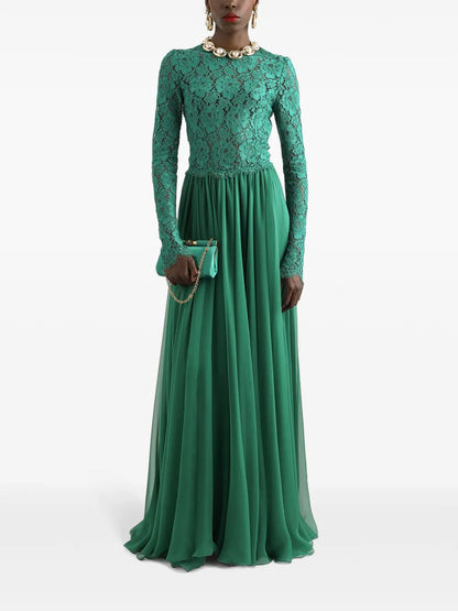 Lace-Panel Gown