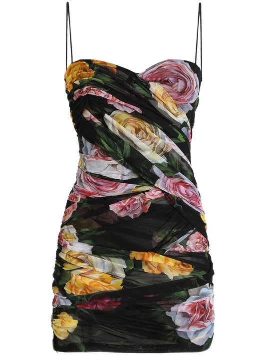 Floral-Print Mini Dress