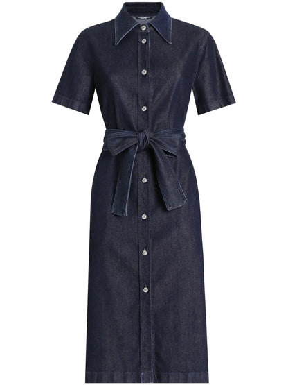Belted Denim Dress