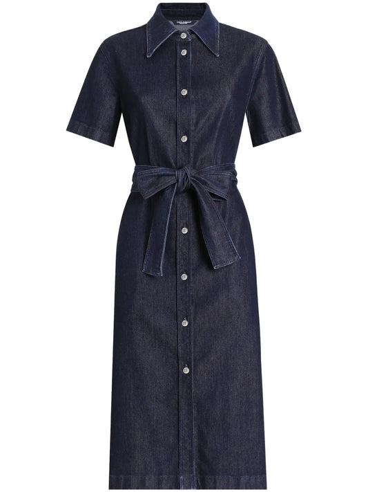 Belted Denim Dress