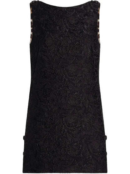 Floral-Embroidered Mini Dress