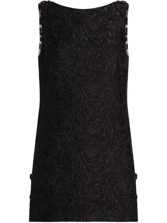 Floral-Embroidered Mini Dress