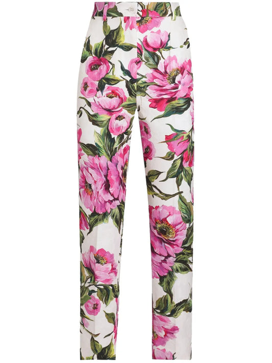 Floral-Print Trousers