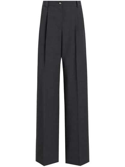 Pressed Crease Straight-Leg Trousers