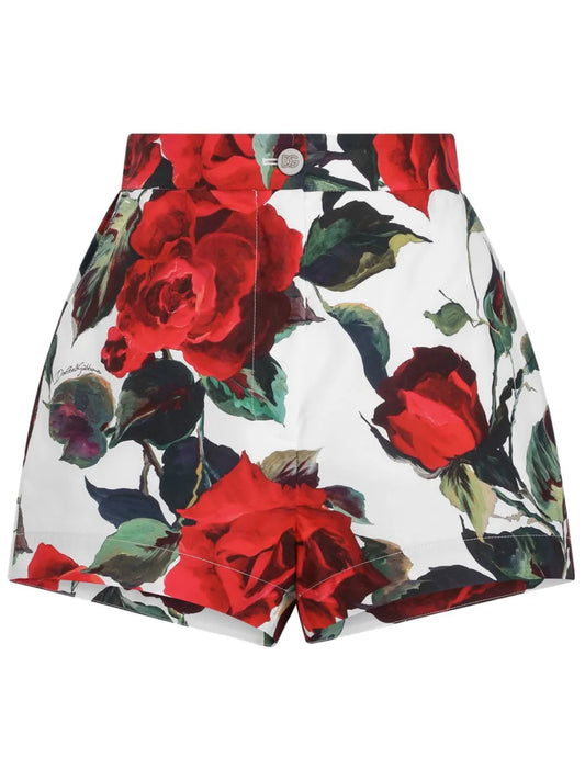 Rose-Print Shorts