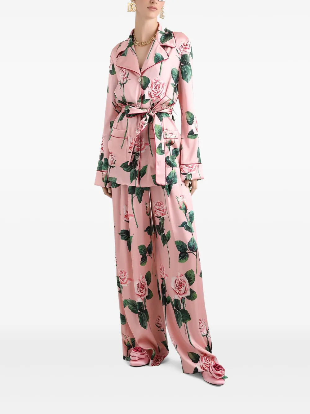 Rose-Print Trousers